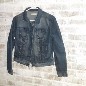EST. 1946 Denim Jean Jacket sz S Corset Lace up panels